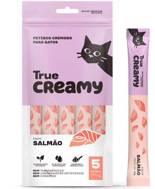 Petisco Cremoso True Creamy Sabor Salmão para Gatos