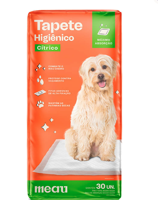 Tapete Higiênico Meau Cheirinho Cítrico para Cães